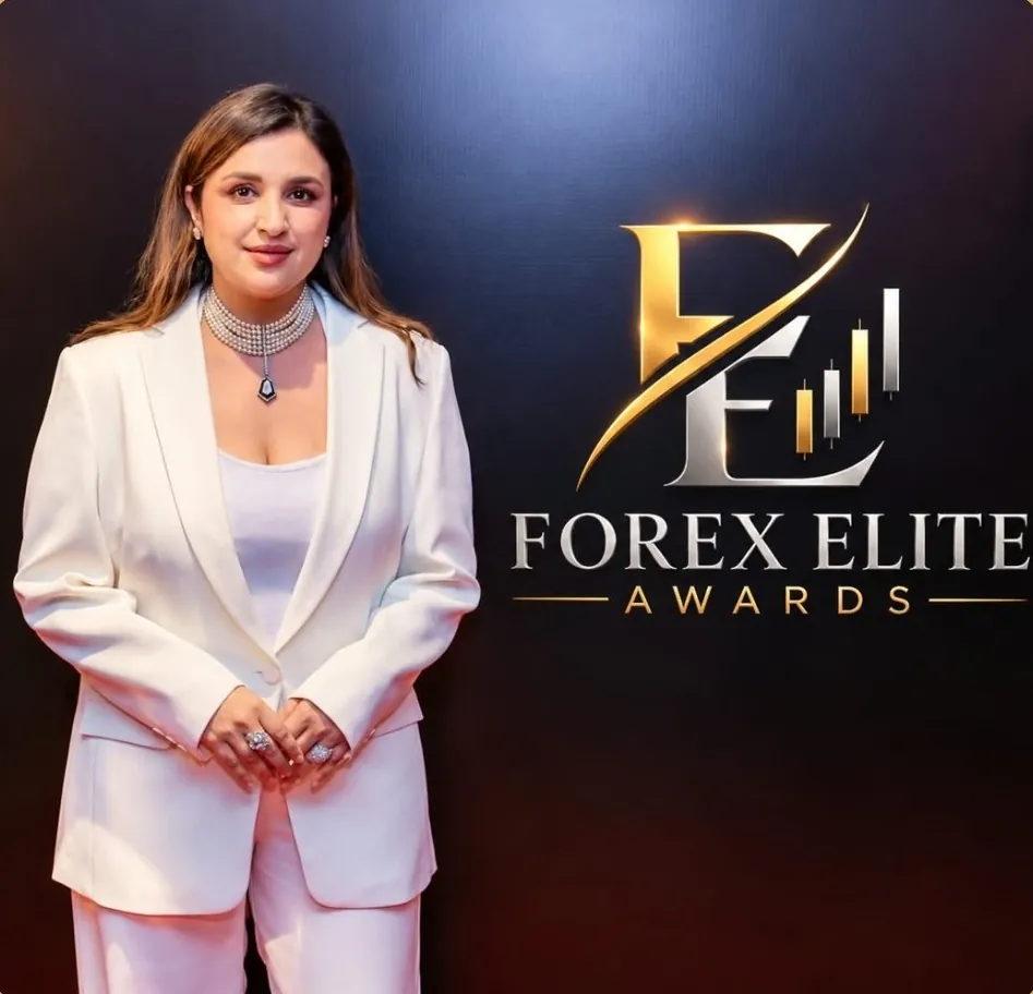 Celebrity guest Parineeti Chopra at the Forex Elite Awards media wall
